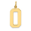 14k Yellow Gold Casted Large Polished Number 0 Charm
