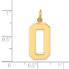 14k Yellow Gold Casted Large Polished Number 0 Charm