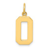 14k Yellow Gold Casted Medium Polished Number 0 Pendant