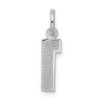 Sterling Silver Small Diamond-Cut #1 Charm