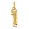 14k Yellow Gold Casted Small Diamond-Cut Number 1 Charm