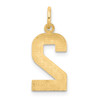 14k Yellow Gold Casted Medium Diamond-Cut Number 2 Charm