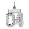 Sterling Silver Small Diamond-Cut #04 Charm