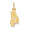 14k Yellow Gold Casted Small Diamond-Cut Number 4 Charm