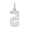 Sterling Silver Rhodium-plated Small Polished Number 5 Charm
