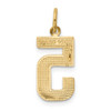 14k Yellow Gold Casted Medium Polished Number 5 Pendant