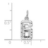 14k White Gold Casted Small Diamond-Cut Number 6 Charm