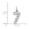 14k White Gold Casted Small Diamond-Cut Number 7 Charm