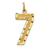 14k Yellow Gold Casted Large Diamond-Cut Number 7 Charm