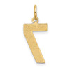 14k Yellow Gold Casted Medium Diamond-Cut Number 7 Charm