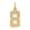14k Yellow Gold Casted Small Diamond-Cut Number 8 Charm