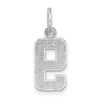 14k White Gold Casted Small Diamond-Cut Number 9 Charm