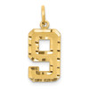 14k Yellow Gold Casted Medium Diamond-Cut Number 9 Charm