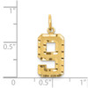 14k Yellow Gold Casted Medium Diamond-Cut Number 9 Charm