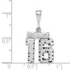 14K White Gold Small Diamond-cut Number 16 Charm