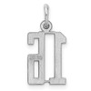 Sterling Silver Rhodium-plated Small Elongated Polished Number 16 Charm