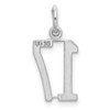 Sterling Silver Rhodium-plated Small Elongated Polished Number 17 Charm