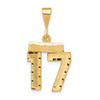 14k Yellow Gold Small Diamond-Cut Number 17 Charm