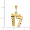 14k Yellow Gold Small Diamond-Cut Number 17 Charm