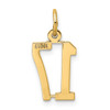 14k Yellow Gold Small Polished Elongated 17 Charm