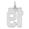 Sterling Silver Rhodium-plated Medium Polished Number 19 Charm