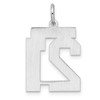 Sterling Silver Rhodium-plated Medium Polished Number 21 Charm