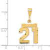 14k Yellow Gold Small Diamond-Cut Number 21 Charm