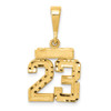 14k Yellow Gold Small Diamond-Cut Number 23 Pendant