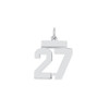Sterling Silver Rhodium-plated Small Polished Number 27 Charm