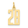 14k Yellow Gold Small Polished Elongated 28 Charm