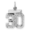 Sterling Silver Rhodium-plated Small #30 Charm