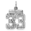 Sterling Silver Rhodium-plated Small #33 Charm