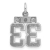 Sterling Silver Rhodium-plated Small #33 Charm