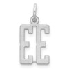 Sterling Silver Rhodium-plated Small Elongated Polished Number 33 Charm