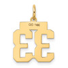 14k Yellow Gold Small Polished Number 33 Charm LS33
