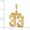 14k Yellow Gold Medium Diamond-Cut Number 33 Pendant