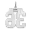 Sterling Silver Rhodium-plated Medium Polished Number 36 Charm