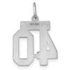 Sterling Silver Rhodium-plated Small Satin Number 40 Charm