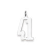 Sterling Silver Rhodium-plated Small Elongated Polished Number 41 Charm