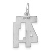 Sterling Silver Rhodium-plated Small Polished Number 41 Charm