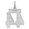Sterling Silver Rhodium-plated Small Satin Number 44 Charm