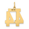 14k Yellow Gold Medium Satin Number 44 Charm