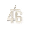 Sterling Silver Rhodium-plated Large Satin Number 46 Charm