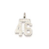 Sterling Silver Rhodium-plated Small Satin Number 46 Charm