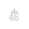 Sterling Silver Rhodium-plated Small Polished Number 46 Charm