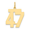 14k Yellow Gold Medium Polished Number 47 Charm LM47