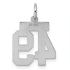 Sterling Silver Rhodium-plated Small Polished Number 49 Charm