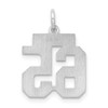 Sterling Silver Rhodium-plated Small Satin Number 65 Charm