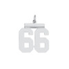 Sterling Silver Rhodium-plated Medium Polished Number 66 Charm