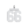 Sterling Silver Rhodium-plated Large Polished Number 66 Charm